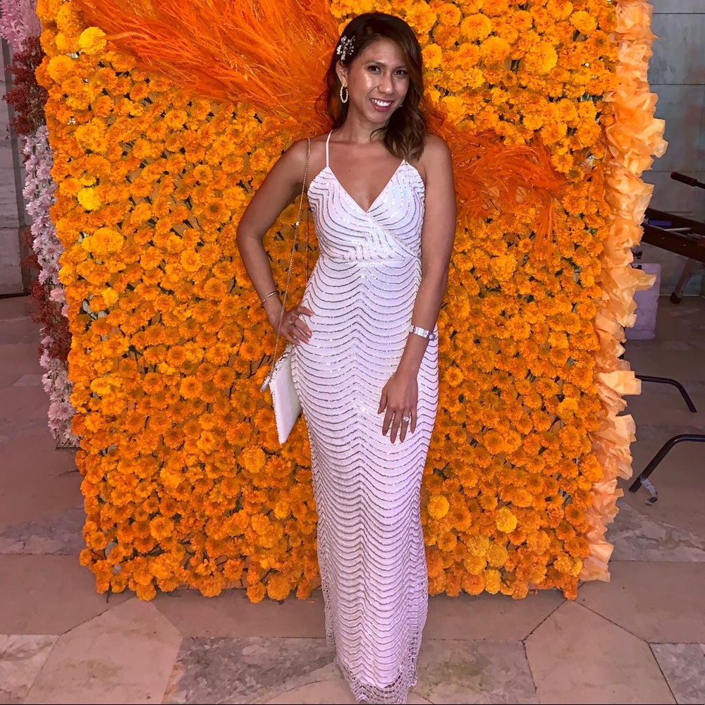 White Sequin Maxi Dress - Picture 3 of 3